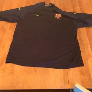 Lrg Barcelona long sleeve pullover soccer jersey.